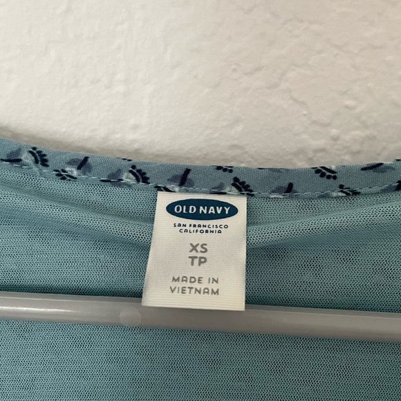 Old Navy Cute + Casual Blue Patterned Floral Long Sleeve Mini Dress XS - Picture 3 of 4